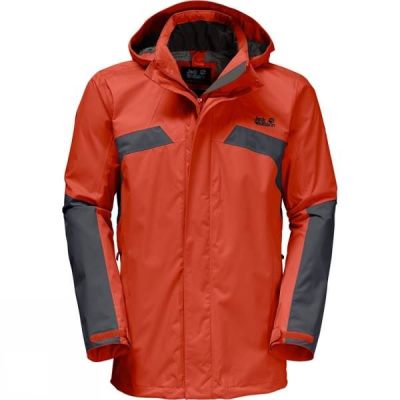 Chaquetas Jack Wolfskin Topaz Hombre Gris Oscuro / Naranjas - Chile VXG439018